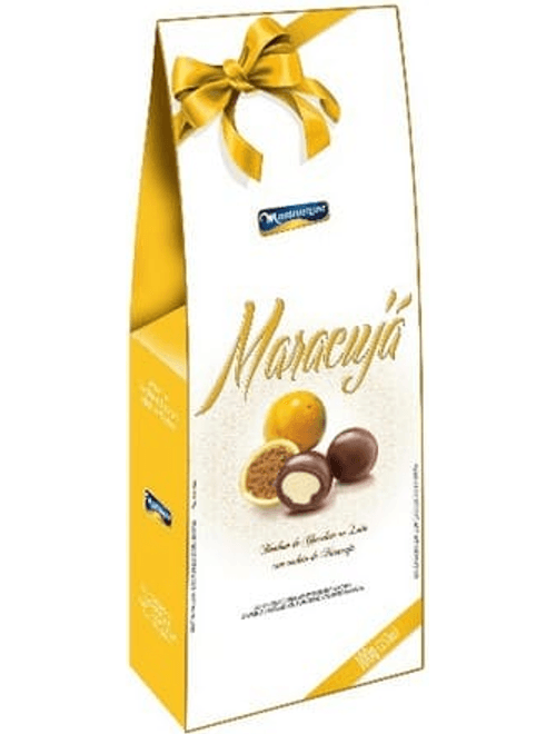 BOMBOM DE CHOCOLATE AO LEITE COM RECHEIO MARACUJA 100G MONTEVERGINE