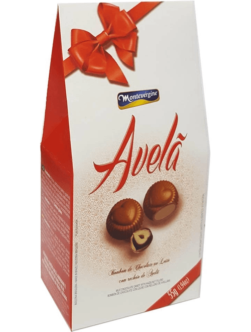 BOMBOM DE CHOCOLATE AO LEITE COM RECHEIO AVELA 55G MONTEVERGINE