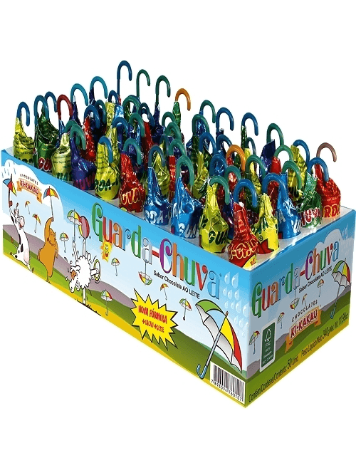 CHOCOLATE GUARDA CHUVA COM 50 UNIDADES 340G  KI KAKAU