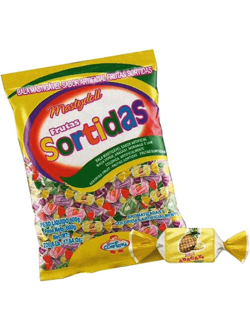 BALA MASTYDOLL FRUTAS SORTIDAS 600G CONFIRMA