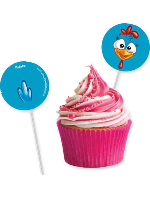 BANDEIRINHA PARA DOCES GALINHA PINTADINHA COM 8 UNIDADES FESTCOLOR