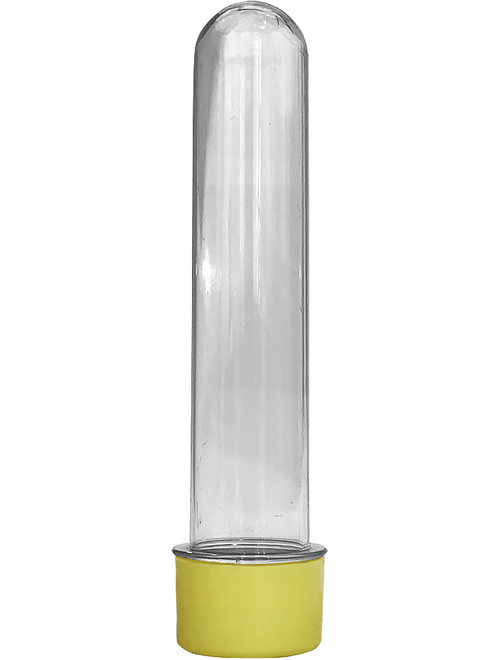 TUBETE GRANDE COM TAMPA AMARELO CANDY 12CM COM 10 UNIDADES MASSARI