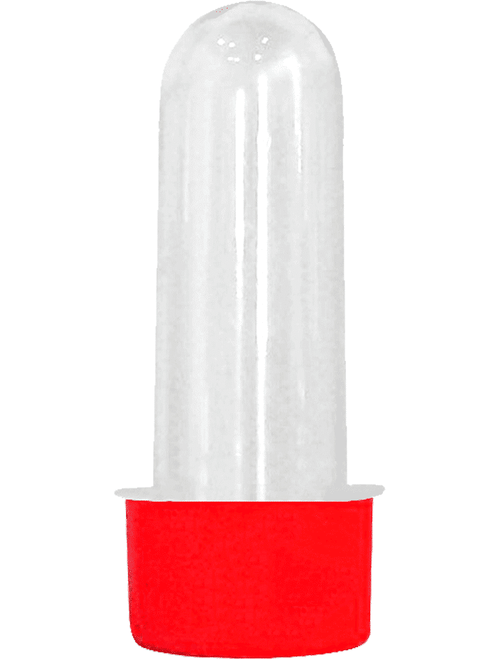 TUBETE PEQUENO COM TAMPA VERMELHA 7,5CM COM 10 UNIDADES MASSARI