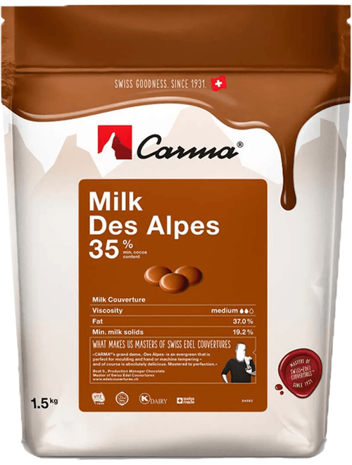 CHOCOLATE SUICO AO LEITE EM GOTAS 35% CACAU CARMA 1,5KG CALLEBAUT