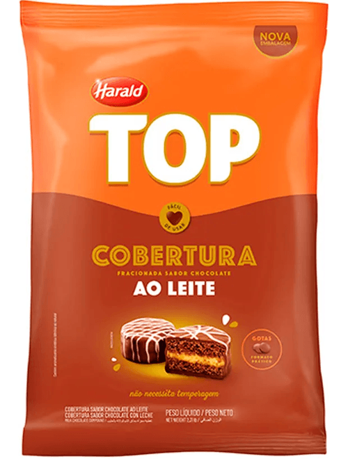 COBERTURA FRACIONADA EM GOTAS AO LEITE TOP 1.01KG HARALD
