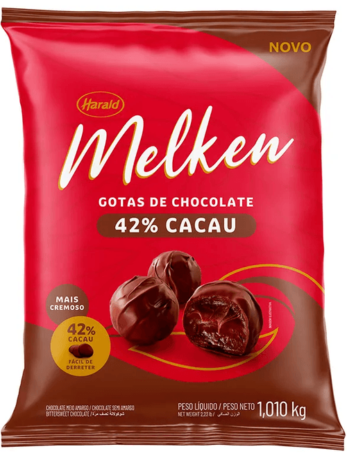 CHOCOLATE COBERTURA EM GOTAS 42% CACAU MELKEN 1,01KG HARALD
