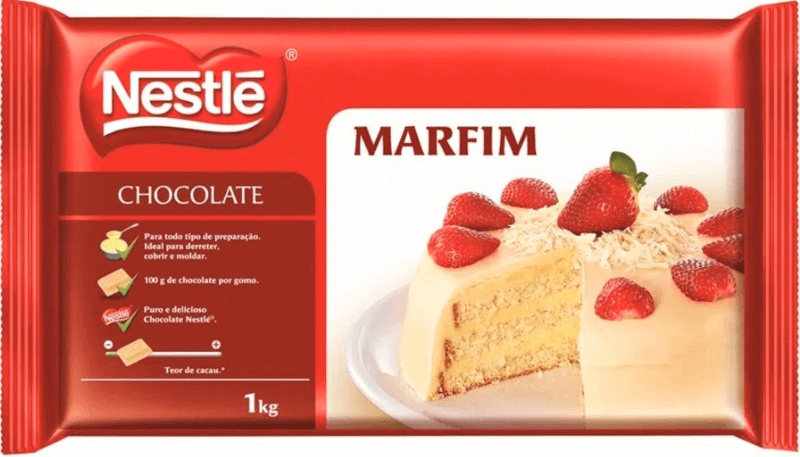 Chocolate para Cobertura Branco Marfim 1Kg - Nestle - Doces Vaz