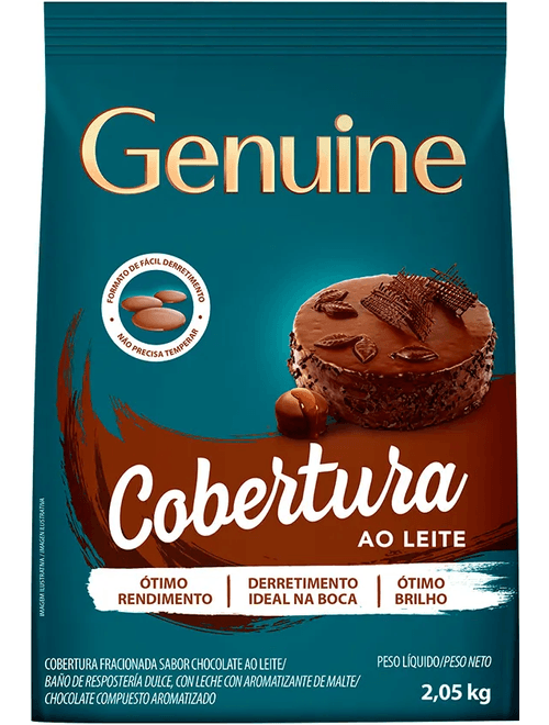 CHOCOLATE COBERTURA FRACIONADA AO LEITE 2.05K GENUINE