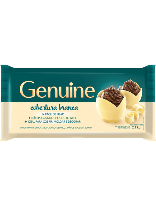 COBERTURA FRACIONADA CHOCOLATE BRANCO 2.1KG GENUINE