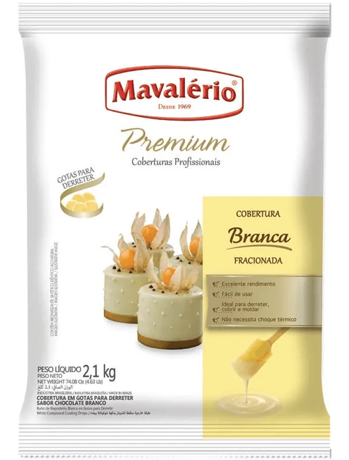 CHOCOLATE EM GOTAS BRANCO PREMIUM 2.1KG MAVALERIO