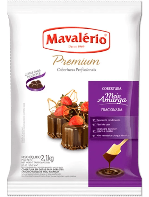 COBERTURA EM GOTAS MEIO AMARGO PREMIUM 2.1KG MAVALERIO