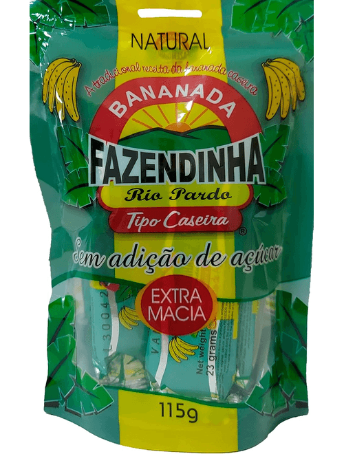 DOCE DE BANANA EXTRA MACIA SEM ACUCAR 115G FAZENDINHA