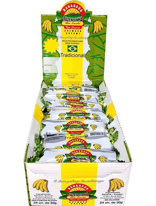 DOCE DE BANANA DISPLAY 720G COM 24 UNIDADES DE 30G CADA FAZENDINHA