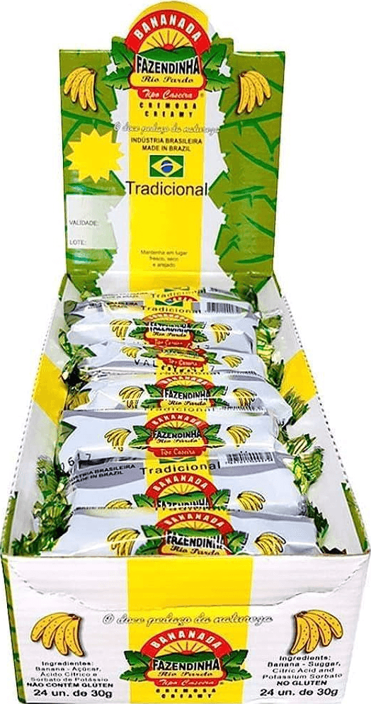 DOCE DE BANANA DISPLAY 720G COM 24 UNIDADES DE 30G CADA FAZENDINHA