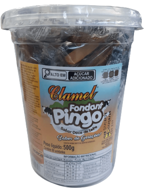 DOCE FONDANT PINGO DE LEITE POTE 500G COM 50 UNIDADES CLAMEL