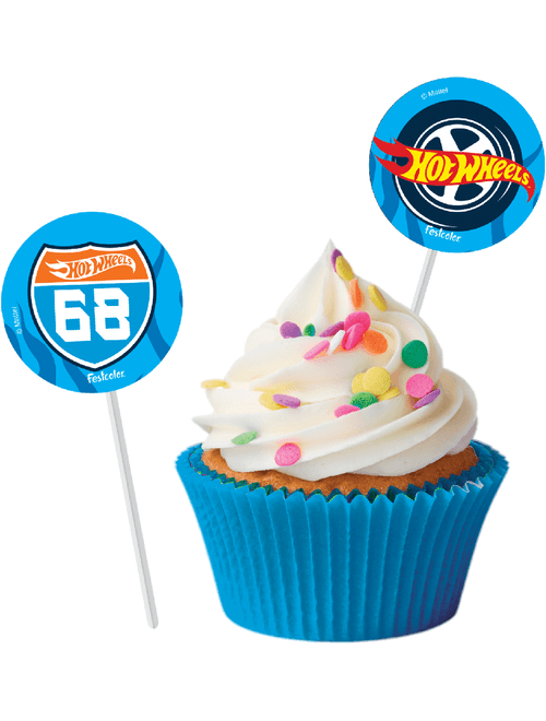 BANDEIRINHA PARA DOCINHOS HOT WHEELS COM 8 UNIDADES FESTCOLOR