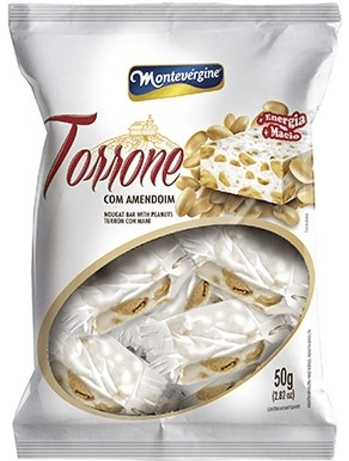 DOCE MINI TORRONE COM AMENDOIM 50G COM 5 UNIDADES MONTEVERGINE