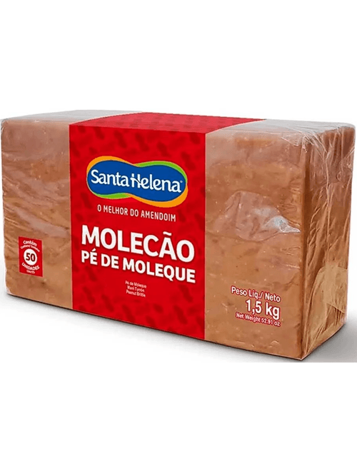 DOCE DE AMENDOIM PE DE MOLEQUE PACOTE 1,5KG COM 50 UNIDADES SANTA HELENA