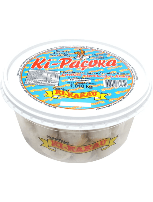 DOCE DE AMENDOIM KI PACOCA 1,01KG COM COBERTURA CHOCLATA BRANCO KI KAKAU