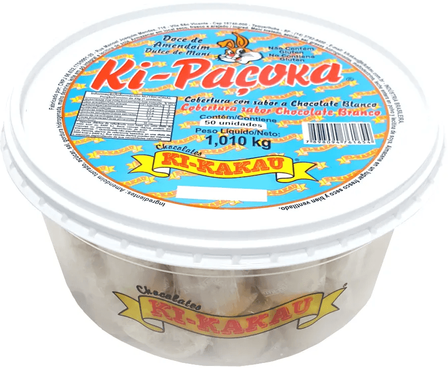 DOCE DE AMENDOIM KI PACOCA 1,01KG COM COBERTURA CHOCLATA BRANCO KI