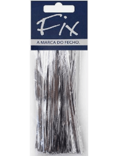 ARAME DE FERRO PLASTIFICADO PRATA LAMINADO 11CM COM 100 UNIDADES FIX