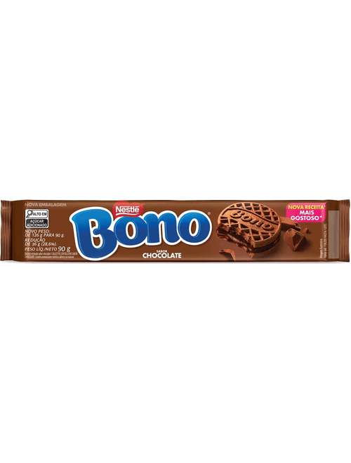 BISCOITO BONO RECHEADO SABOR CHOCOLATE 90G