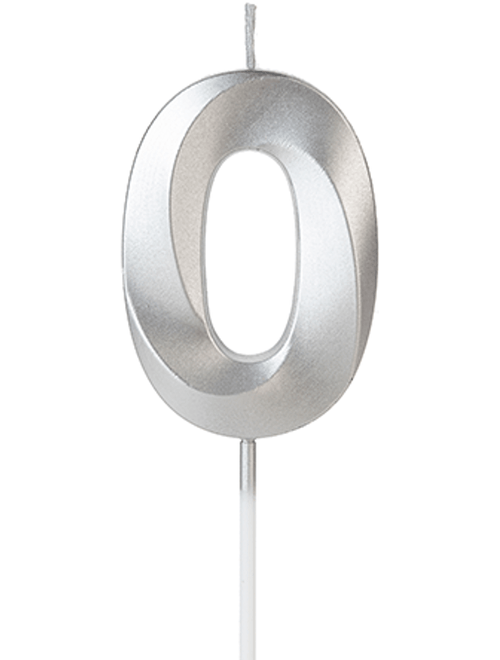 VELA DESIGN PRATA NUMERO 0 SILVER FESTAS