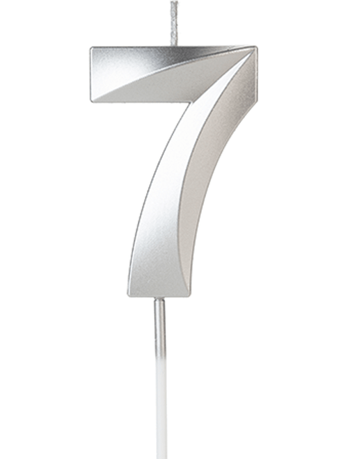 VELA DESIGN PRATA NUMERO 7 SILVER FESTAS