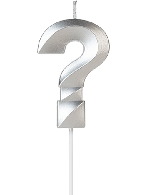 VELA DESIGN PRATA INTERROGACAO SILVER FESTAS