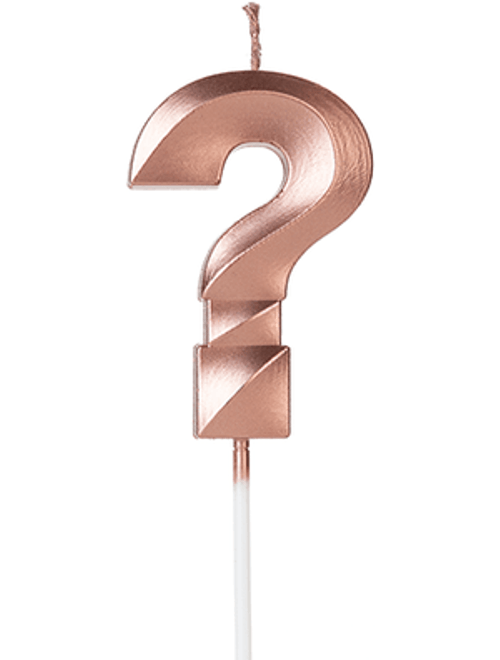VELA DESIGN ROSE GOLD INTERROGACAO SILVER FESTAS