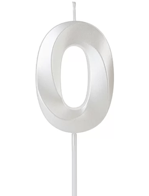 VELA DESIGN BRANCA NUMERO 0 SILVER FESTAS