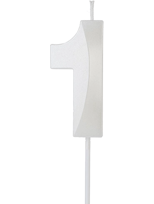 VELA DESIGN BRANCA NUMERO 1 SILVER FESTAS