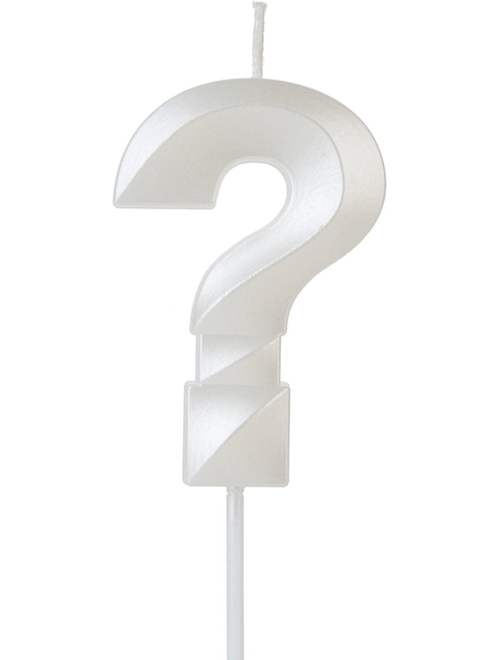 VELA DESIGN BRANCA INTERROGACAO SILVER FESTAS