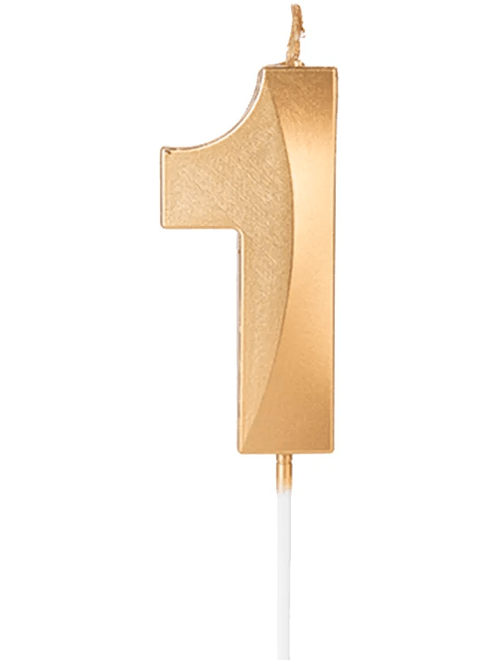 VELA DESIGN DOURADA NUMERO 1 SILVER FESTAS
