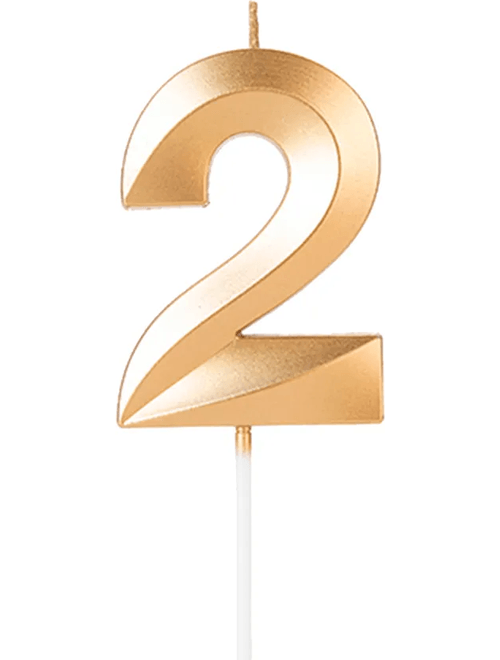 VELA DESIGN DOURADA NUMERO 2 SILVER FESTAS
