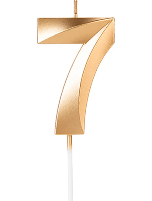 VELA DESIGN DOURADA NUMERO 7 SILVER FESTAS