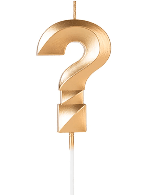 VELA DESIGN DOURADA INTERROGACAO SILVER FESTAS