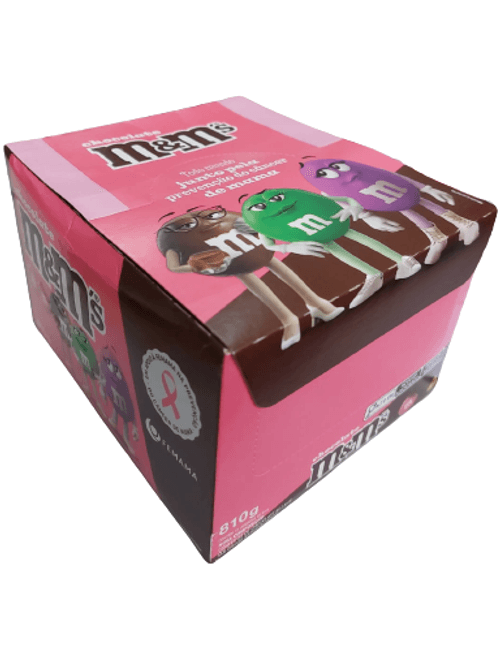 CONFEITO CHOCOLATE M&M´S ROSA CONTEM 18 UNIDADES DE 45G CADA