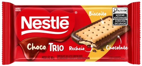 CHOCOLATE CHOCO TRIO COM RECHEIO DE AMENDOIM CONTEM 12 UNIDADES DE