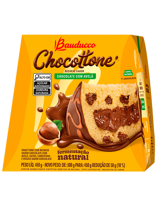 CHOCOTTONE SABOR CHOCOLATE COM AVELA 450G BAUDUCCO