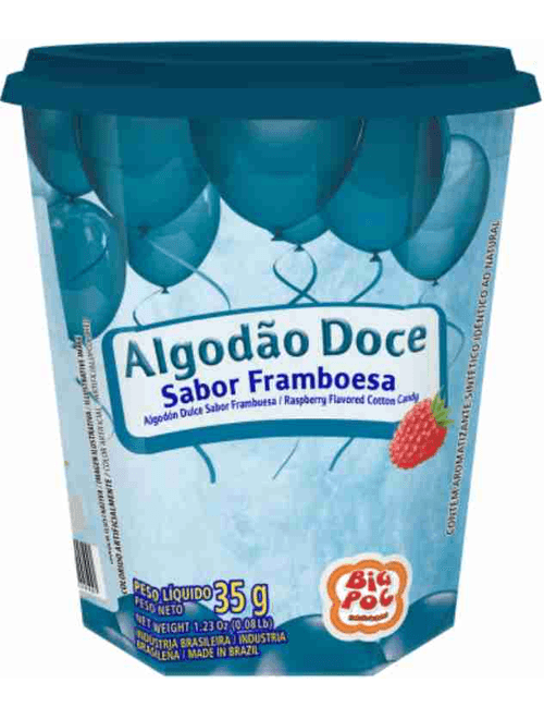 ALGODAO DOCE SABOR FRAMBOESA EM POTE 35G BIG POC