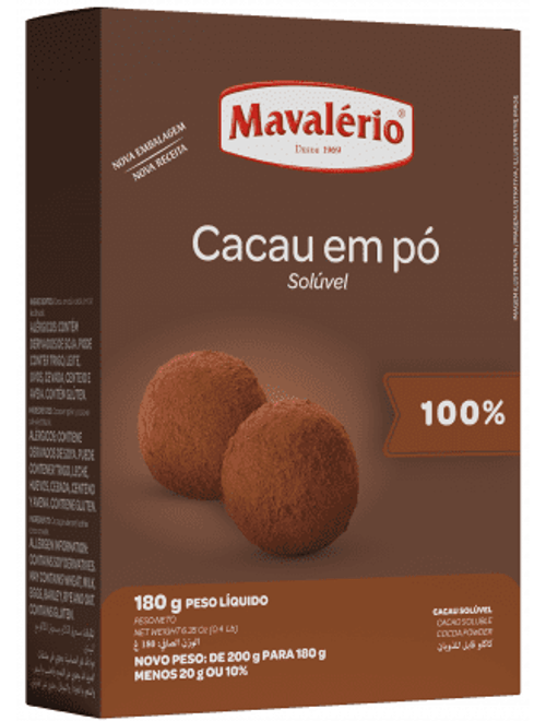 CACAU EM PO 200G 100% CACAU MAVALERIO