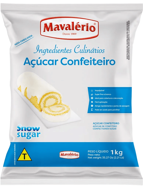 ACUCAR CONFEITEIRO 1KG SNOW MAVALERIO