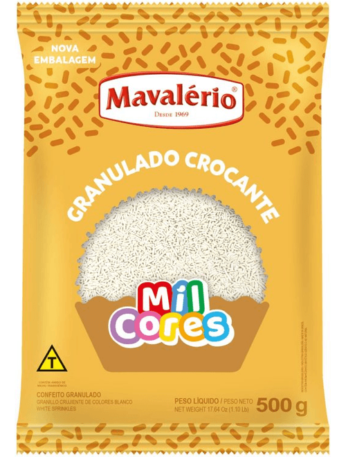 GRANULADO CROCANTE BRANCO 500G MAVALERIO