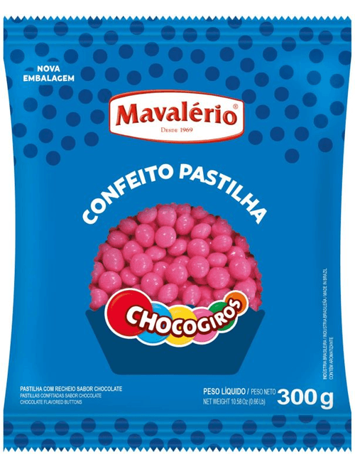 PASTILHA CHOCOGIROS 300G ROSA MAVALERIO