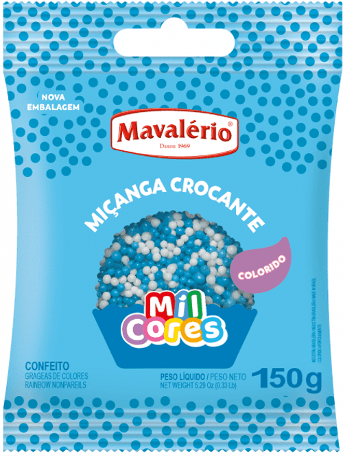 CONFEITO MICANGA AZUL E BRANCO 150G MAVALERIO