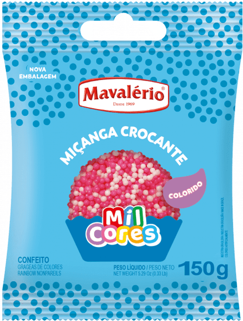 CONFEITO MICANGA ROSA E BRANCO 150G MAVALERIO