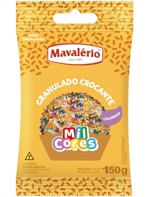 GRANULADO CROCANTE COLORIDO 150G MAVALERIO