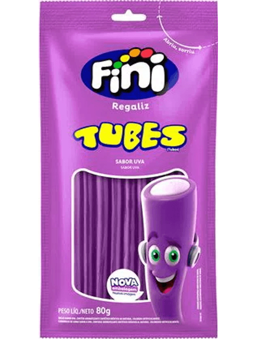 BALA TUBES SABOR UVA 80G FINI