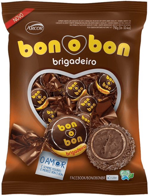 CHOCOLATE BOMBOM BONOBON BRIGADEIRO CONTEM 50 UNIDADES DE 15G CADA ARCOR